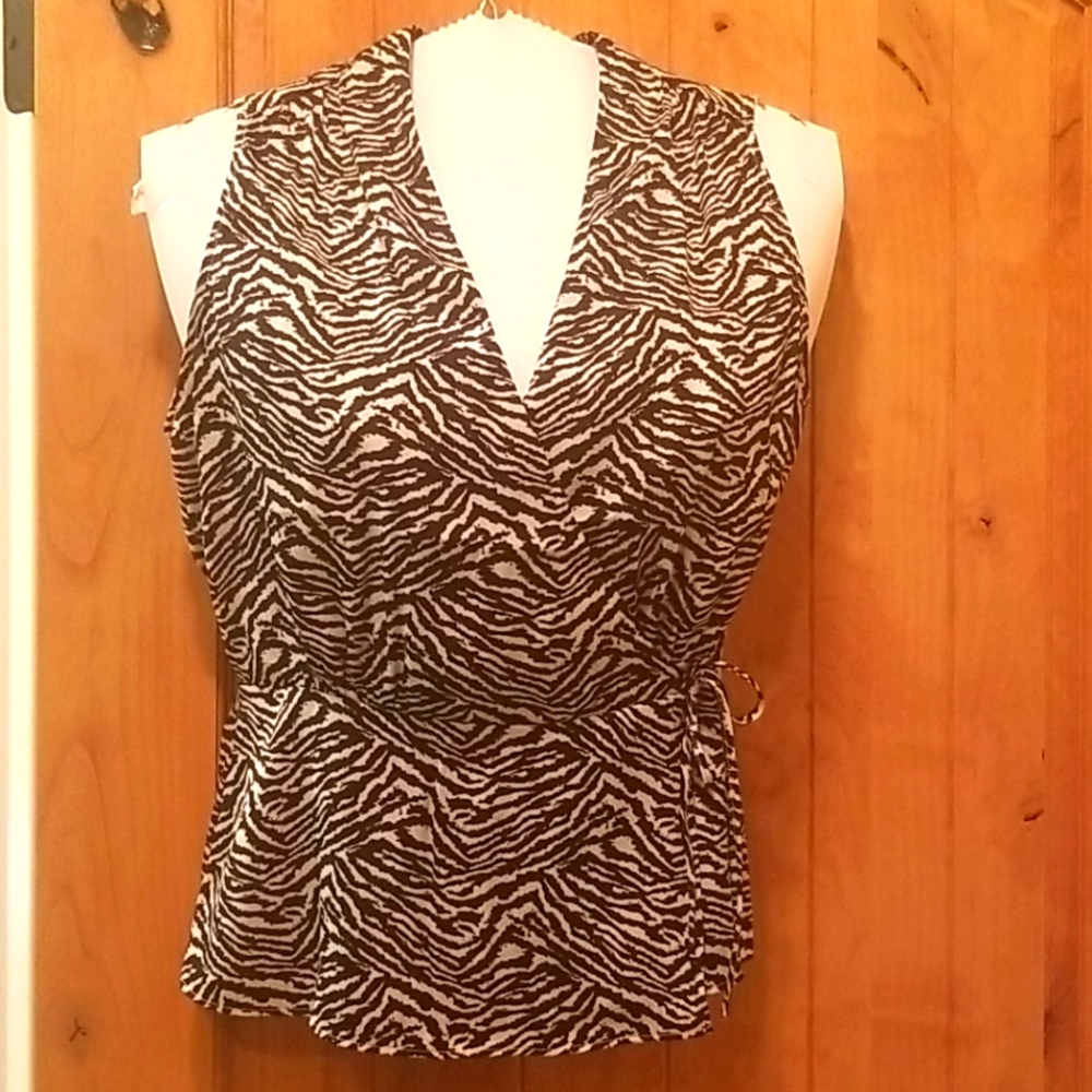 Banana Republic zebra wrap blouse